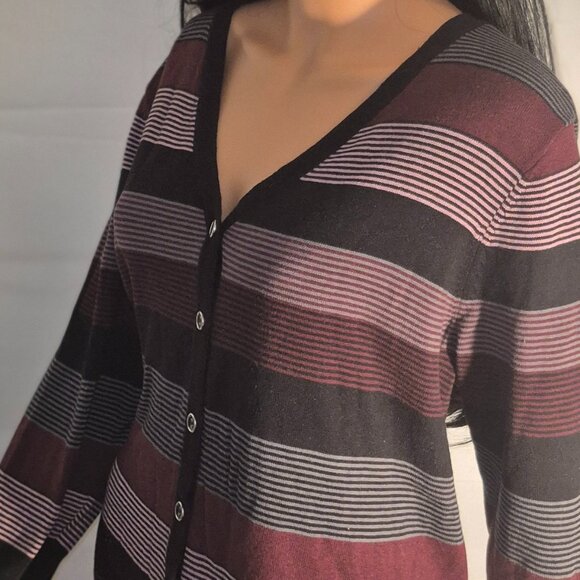 CJ BANKS Pretty Button-up striped sweater in size 2XL - Picture 9 of 15